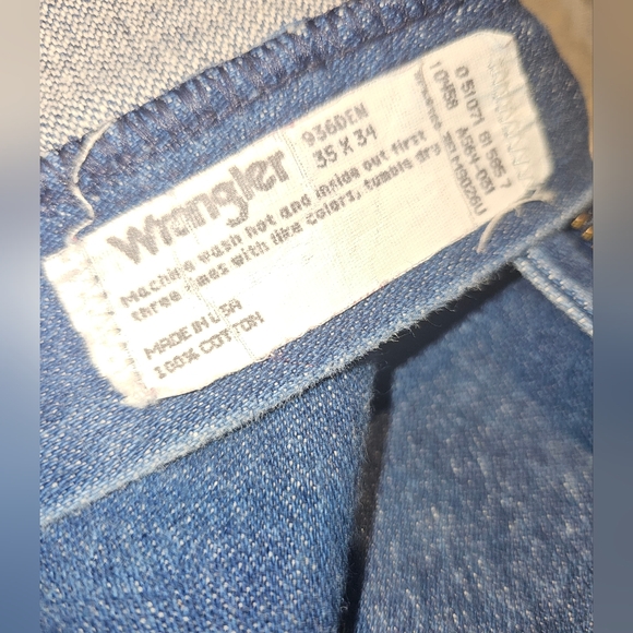 Vintage Mens Made in USA Wrangler Size 35 x 34 - Picture 9 of 12